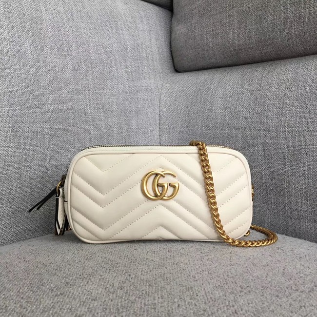 Gucci GG Marmont mini chain bag 546581 white