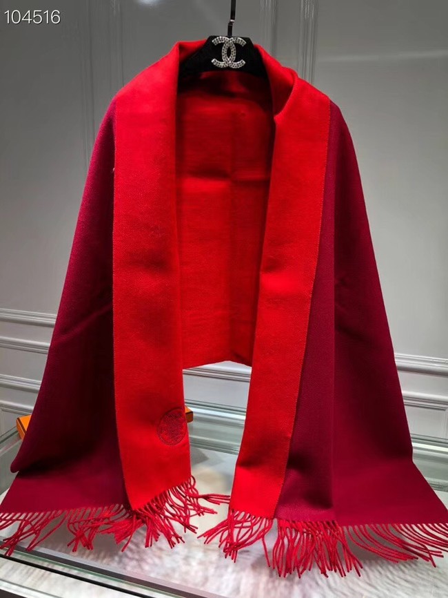 Hermes lambswool & cashmere Shawl 71151 red