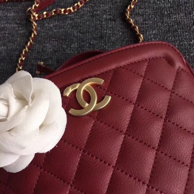 Chanel Flap Bag vanity case Calfskin & Gold-Tone Metal A57905 Burgundy