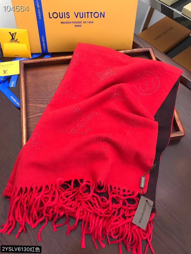 Louis vuitton Cashmere scarf LV6130 red