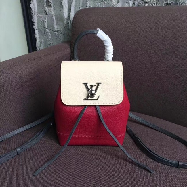 Louis Vuitton LOCKME BACKPACK M52733 Lie De Vin Etain Creme