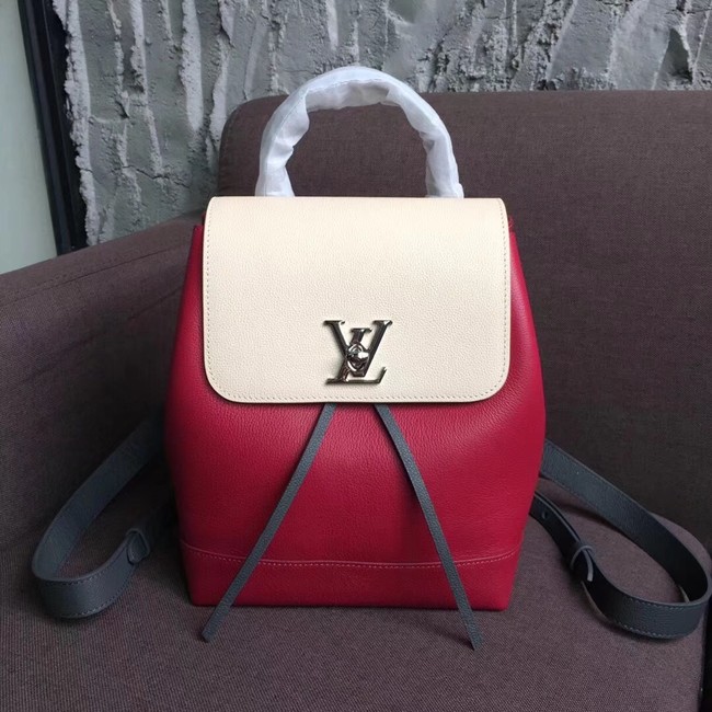 Louis Vuitton LOCKME BACKPACK M52734 Lie De Vin Etain Creme