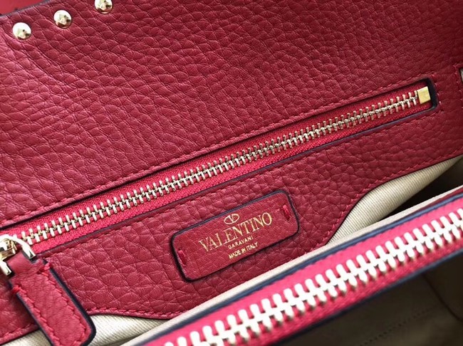 VALENTINO Candy Rockstud quilted leather shoulder bag 0650L red