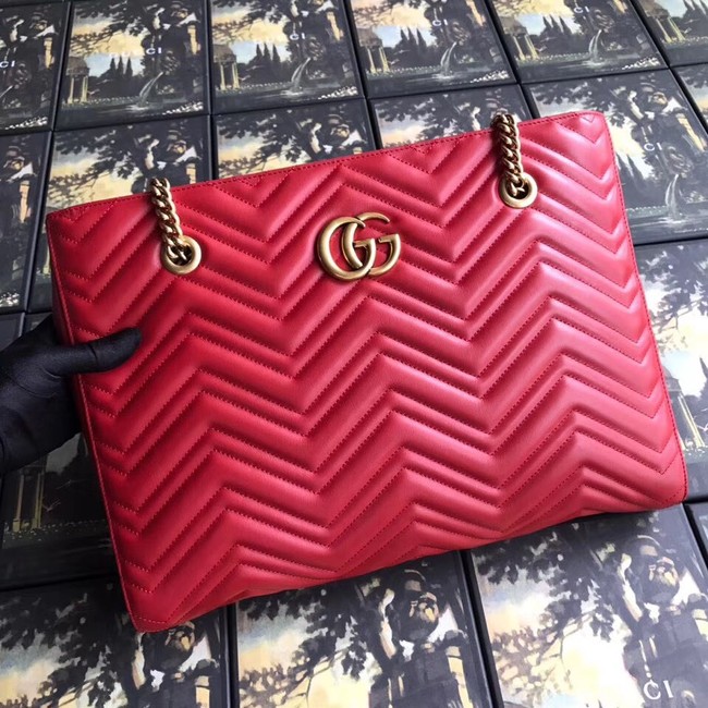 Gucci GG Marmont matelasse medium tote 524578 red