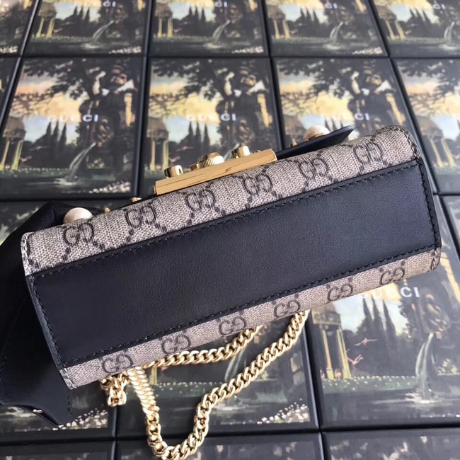 Gucci Padlock small GG Pearl shoulder bag A409487 black