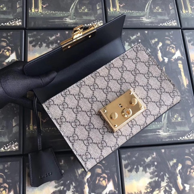 Gucci Padlock small GG Pearl shoulder bag A409487 black