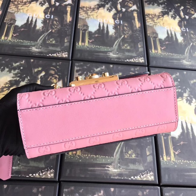 Gucci Padlock small GG shoulder bag 409487 pink