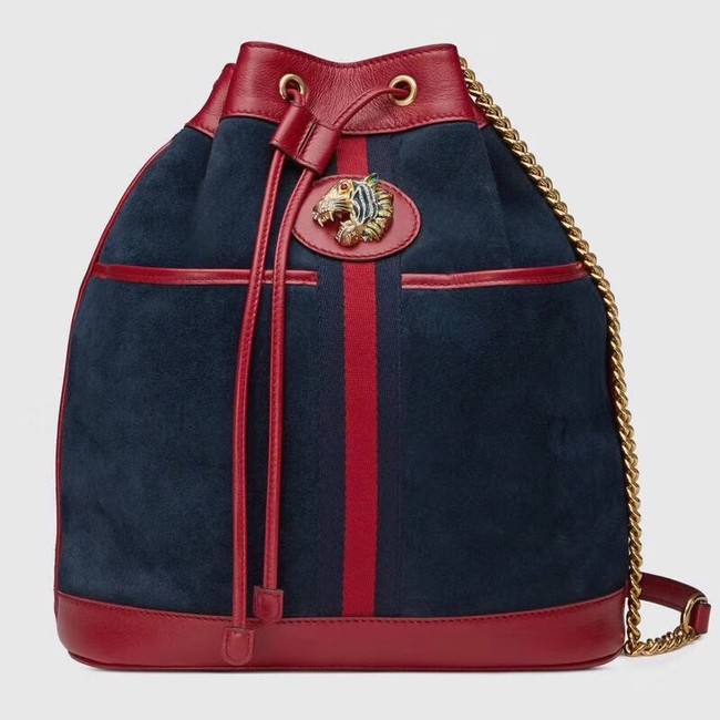 Gucci Rajah medium bucket bag 553961 Blue suede