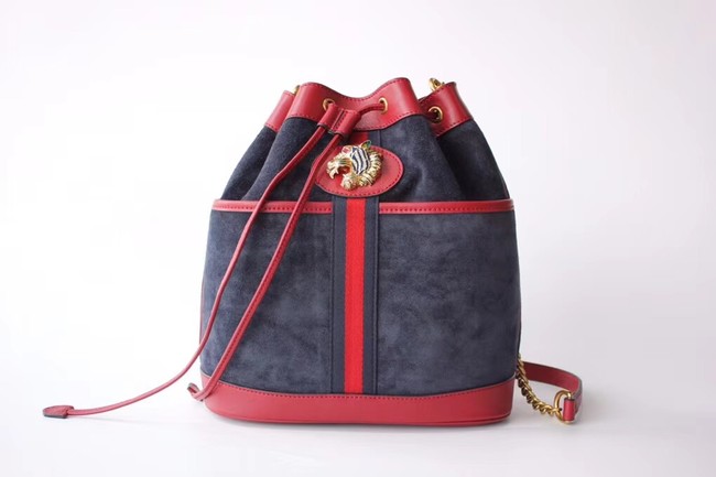 Gucci Rajah medium bucket bag 553961 Blue suede