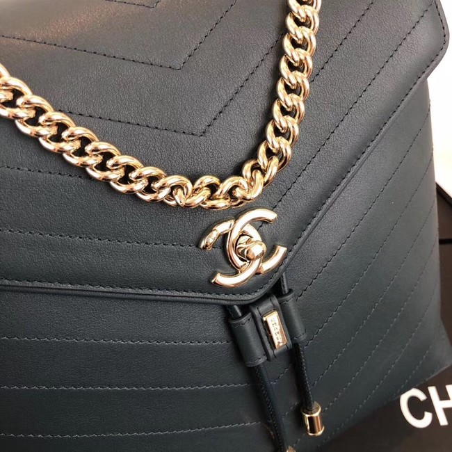 Chanel backpack Calfskin & Gold-Tone Metal A57555 blue