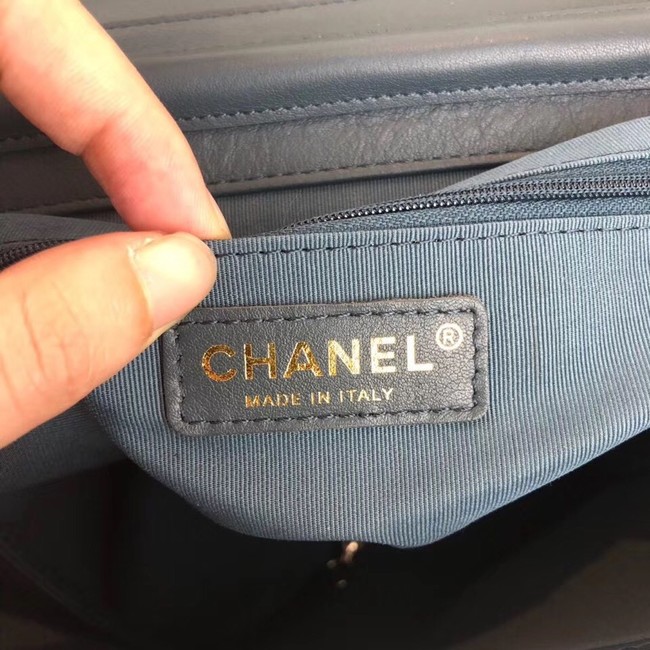 Chanel backpack Calfskin & Gold-Tone Metal A57555 blue