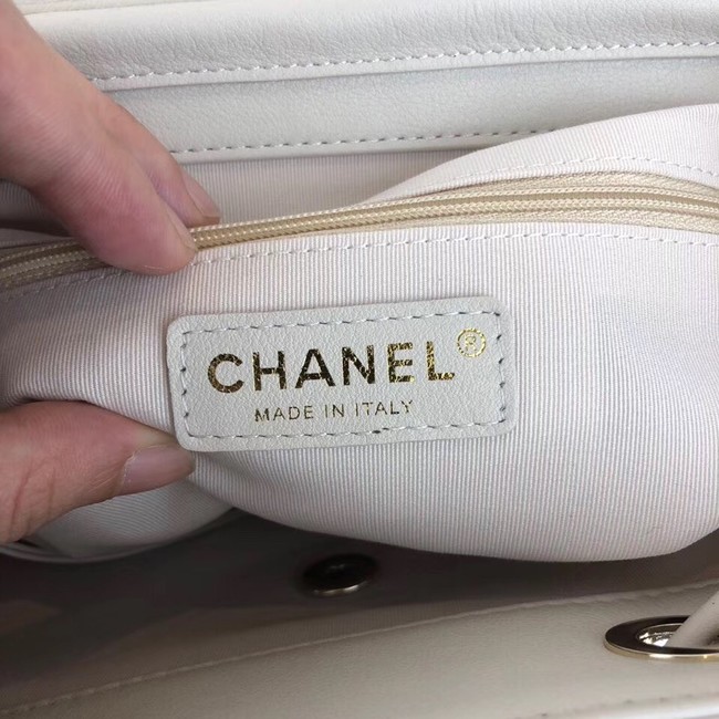 Chanel backpack Calfskin & Gold-Tone Metal A57555 creamy-white