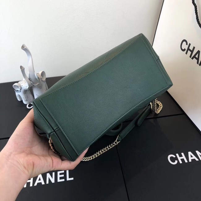 Chanel backpack Calfskin & Gold-Tone Metal A57555 green