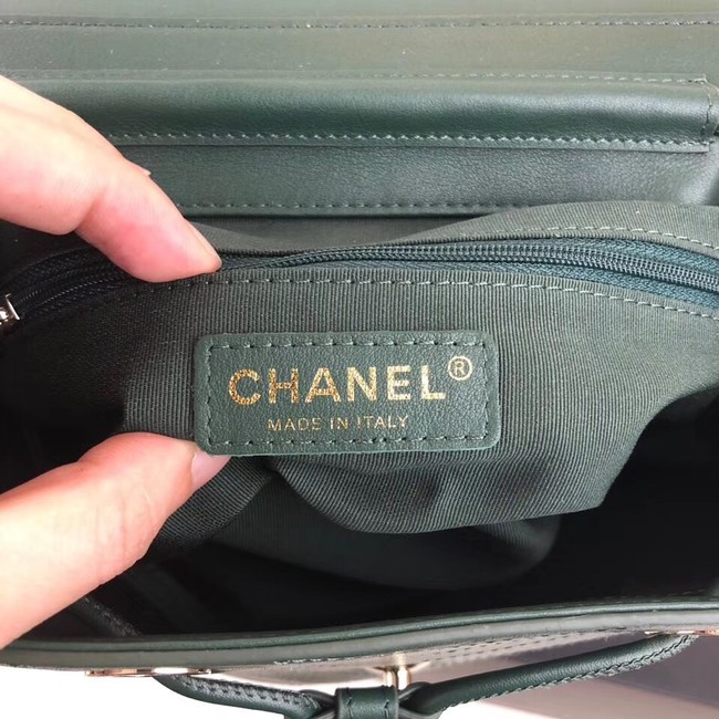 Chanel backpack Calfskin & Gold-Tone Metal A57555 green