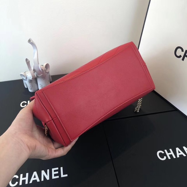 Chanel backpack Calfskin & Gold-Tone Metal A57555 red