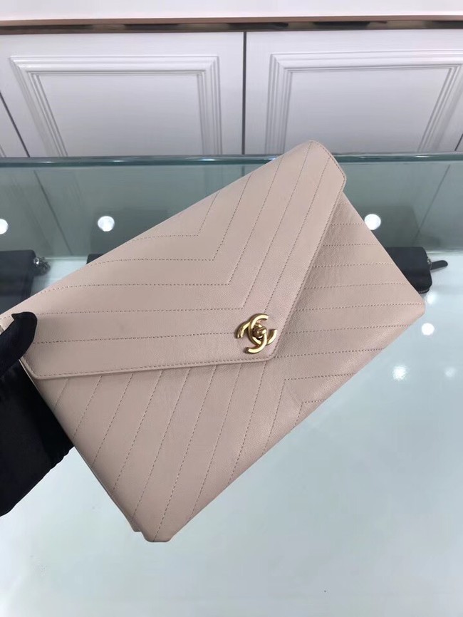 Chanel pouch Grained Calfskin Smooth Calfskin & Gold-Tone Meta 57434 grey