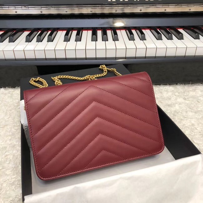 Chanel Original Lambskin & Gold-Tone Metal D33814 Burgundy