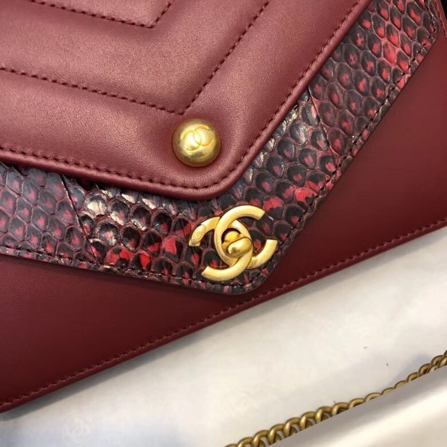 Chanel Original Lambskin & Gold-Tone Metal D33814 Burgundy