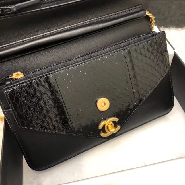 Chanel Original Lambskin & Gold-Tone Metal D33814 black