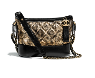 chanel gabrielle small hobo bag A91810 Black & Gold