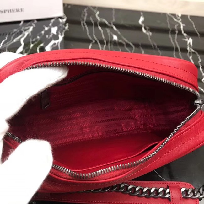 Prada Diagramme bag with crystals 1BH103 red