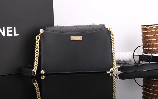 Chanel flap bag Calfskin & Gold-Tone Metal A57552 black