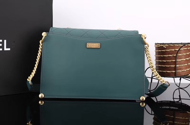 Chanel flap bag Calfskin & Gold-Tone Metal A57553 green