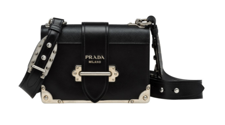 Prada Cahier leather bag 1BD045 black