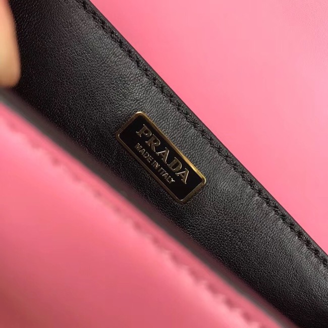 Prada Cahier leather bag 1BD045 rose&black