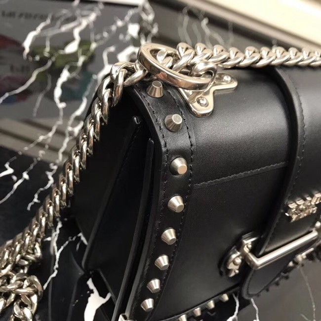 Prada Cahier studded leather bag 1BD045-1 black