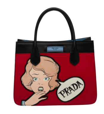 Prada Dual calf leather bag 1BA178 red&black