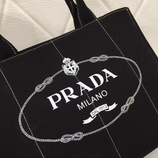 Prada Fabric Printed Tote BN2439 black