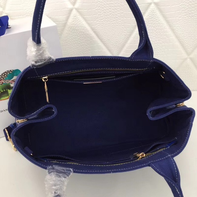 Prada Fabric Printed Tote BN2439 blue