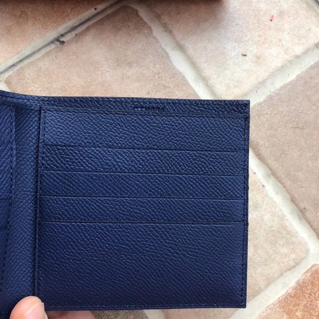 Hermes espom leather Wallet H2296 blue