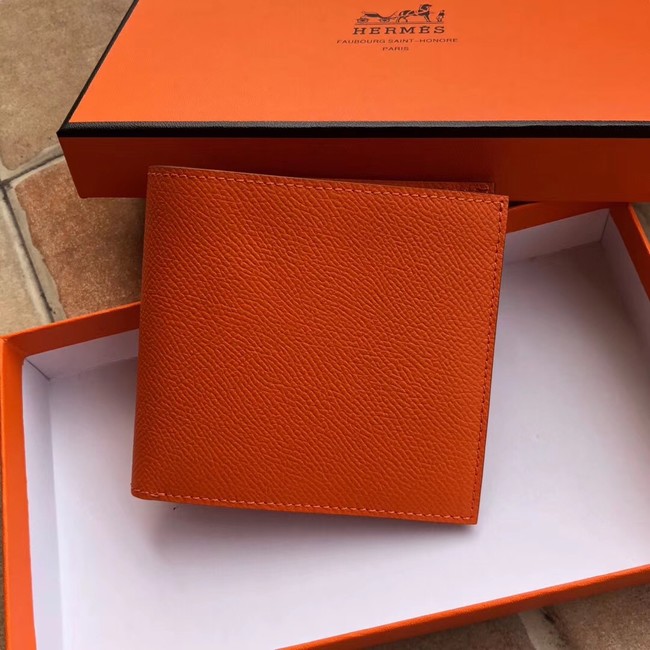 Hermes espom leather Wallet H2296 orange