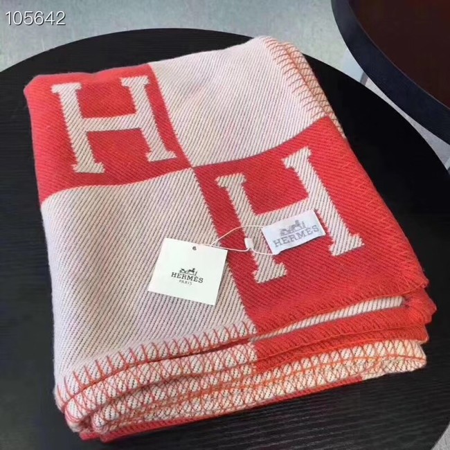 Hermes lambswool & cashmere Shawl 71152 red