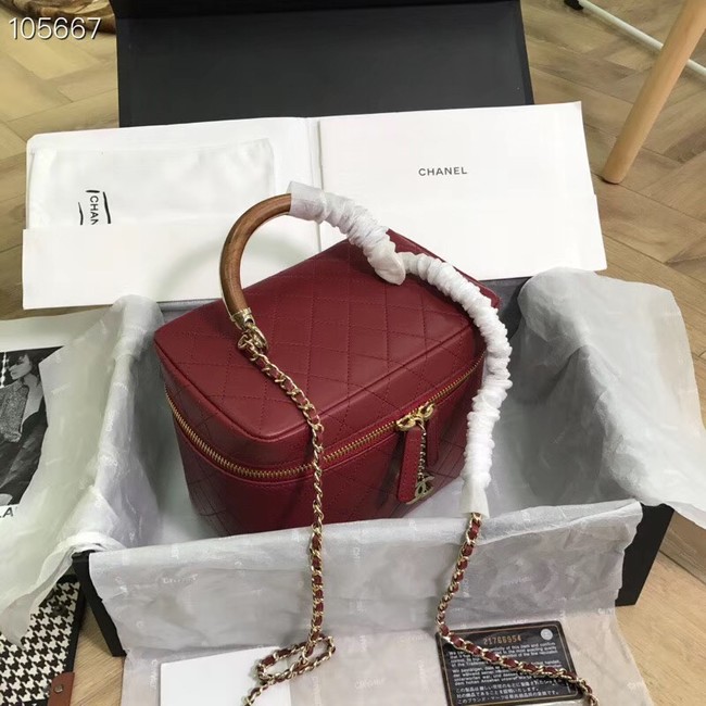 Chanel vanity case A57343 red