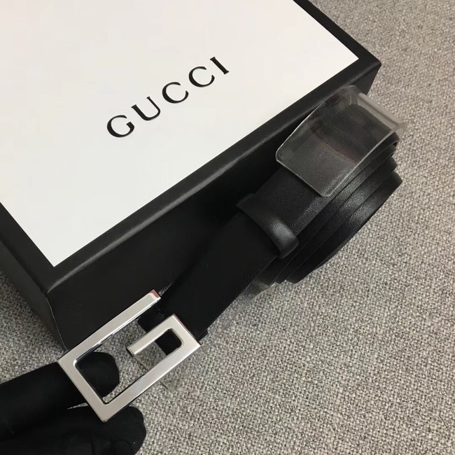 Gucci Leather belt with G buckle 523305 black