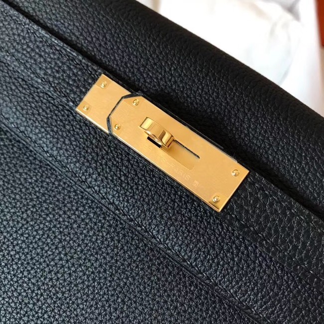 Hermes original Togo leather kelly bag KL320 black