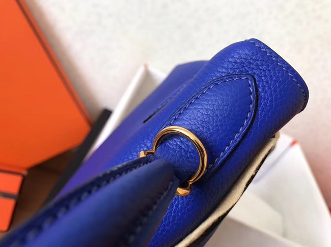 Hermes original Togo leather kelly bag KL320 blue