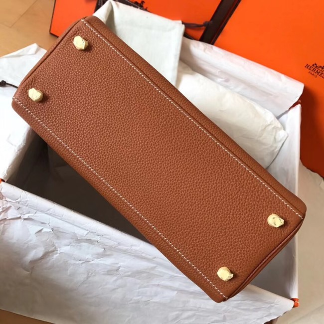 Hermes original Togo leather kelly bag KL320 brown