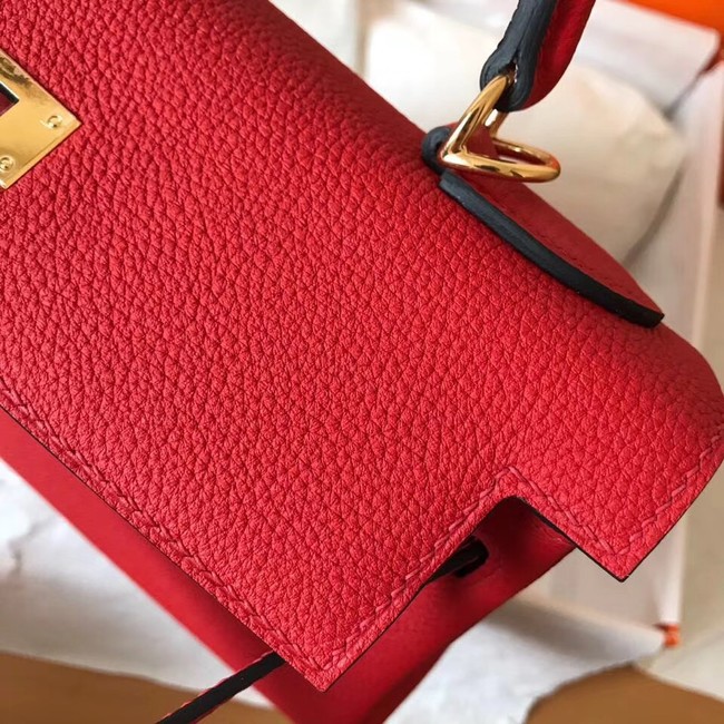 Hermes original Togo leather kelly bag KL320 red