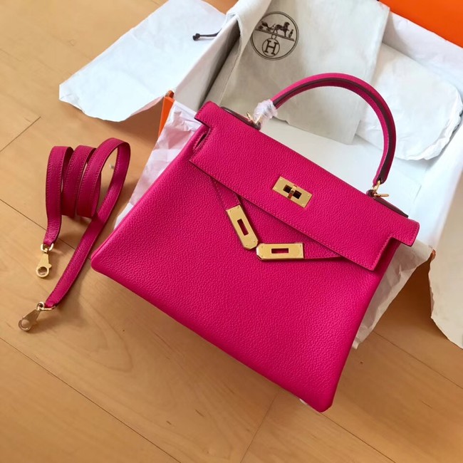 Hermes original Togo leather kelly bag KL320 rose