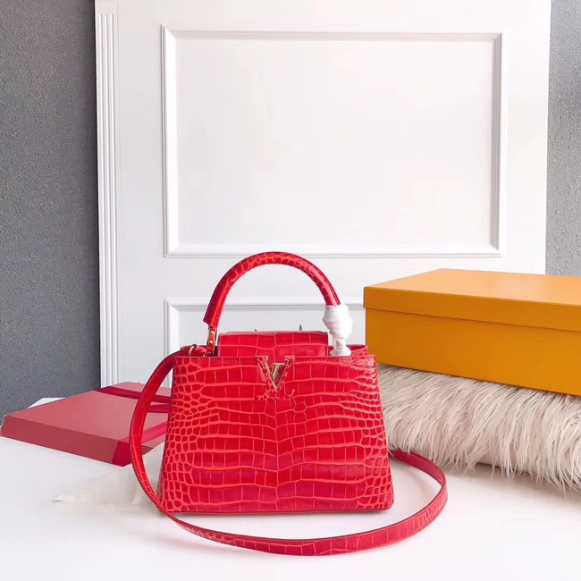 Louis vuitton original crocodile CAPUCINES PM M94587 red