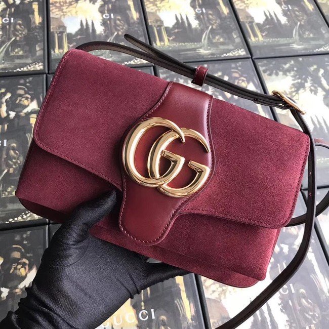 Gucci Arli small shoulder bag 550129 Burgundy suede