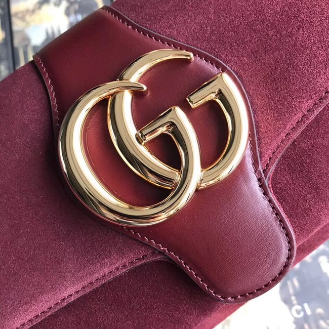 Gucci Arli small shoulder bag 550129 Burgundy suede