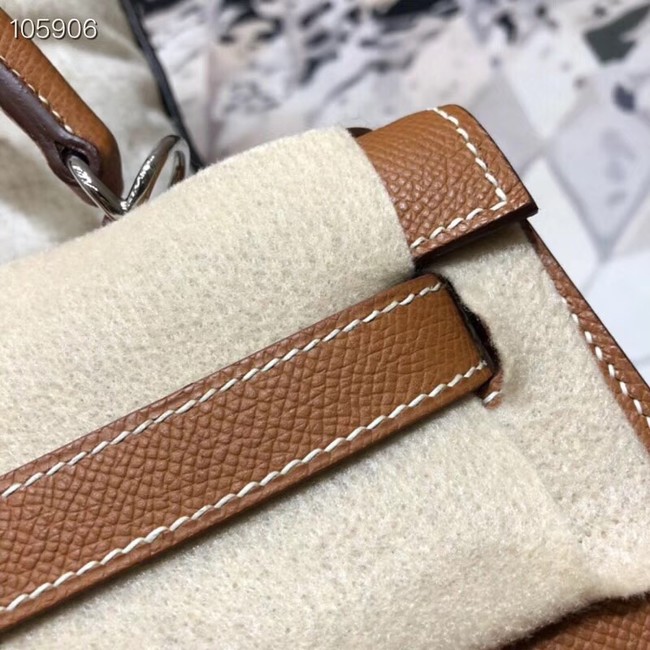 Hermes original Kelly Epsom Leather KL32 brown