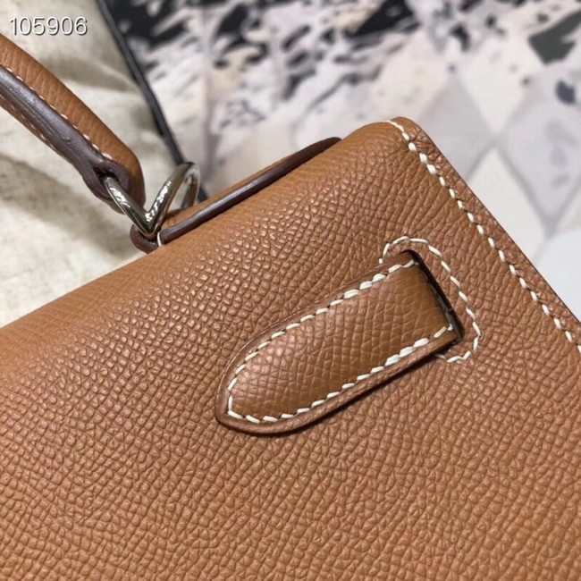 Hermes original Kelly Epsom Leather KL32 brown