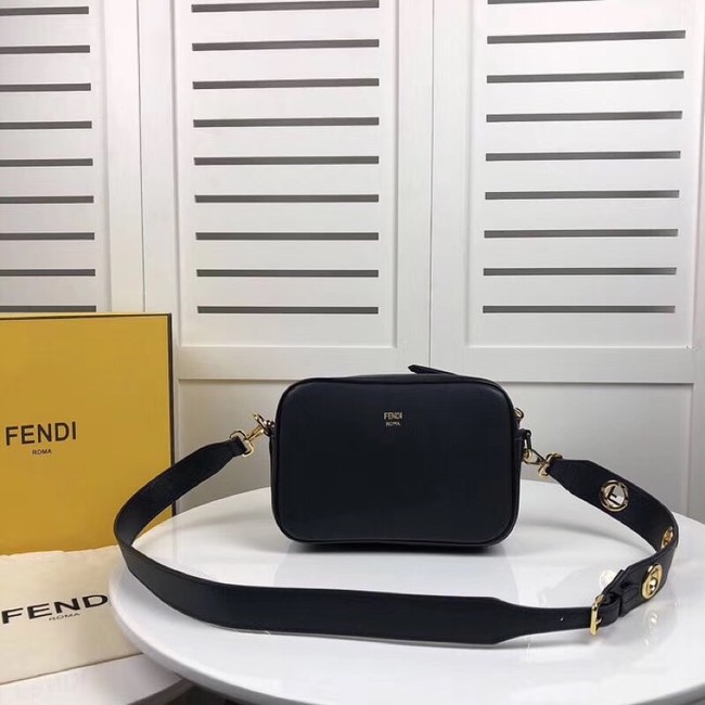 Fendi MINI CAMERA CASE Black leather bag 8BS019A