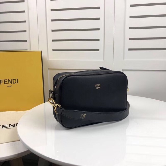 Fendi MINI CAMERA CASE Black leather bag 8BS019A